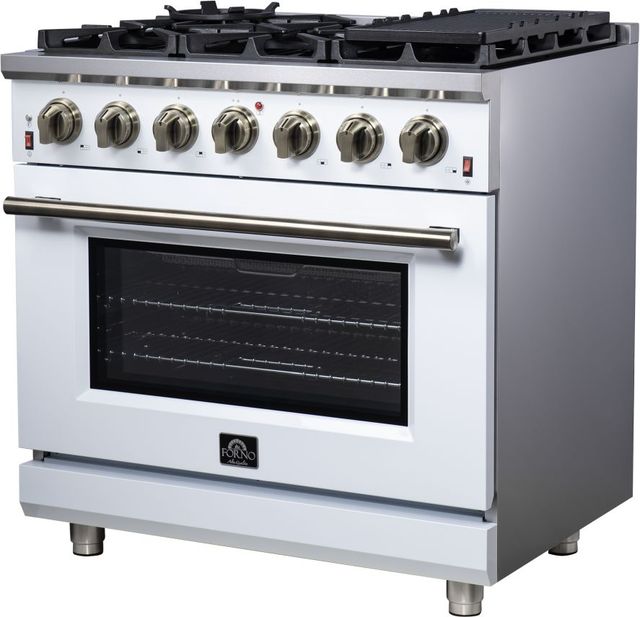 FORNO® Massimo Series Alta Qualita 36" White Pro Style Gas Range-3