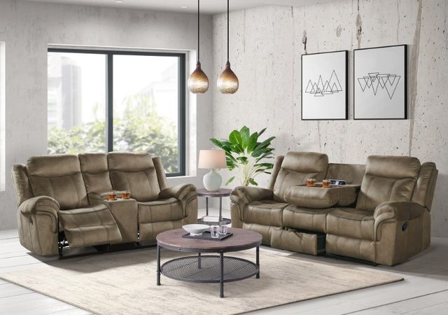 Elements International Sorrento Brown Power Reclining Sofa-2