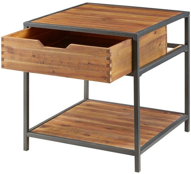 Olliix by Madison Park Natural/Graphite Hudson End Table-1
