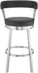 Armen Living Bryant Black/Brushed Stainless Steel Swivel Bar Stool-3