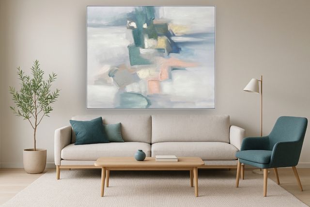 Classy Living Mesmerizing Pinks and Teals Canvas Wall Art-1