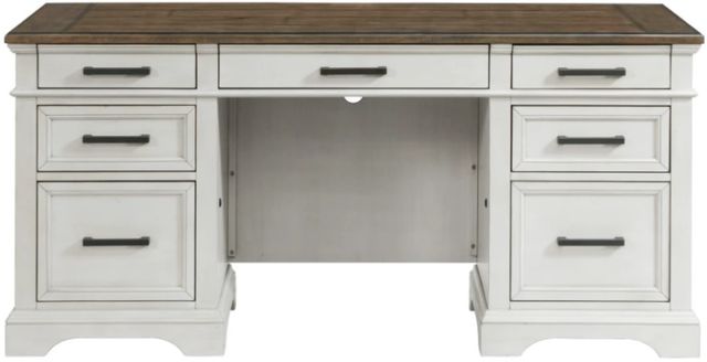 Intercon Drake French Oak/Rustic Gray Executive Desk-2