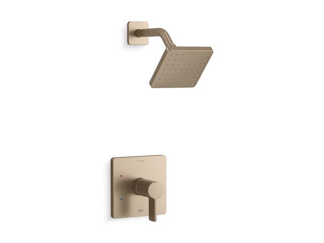 KOHLER® Parallel® Vibrant Polished Bronze Rite-Temp® shower trim kit,1.75 gpm-0