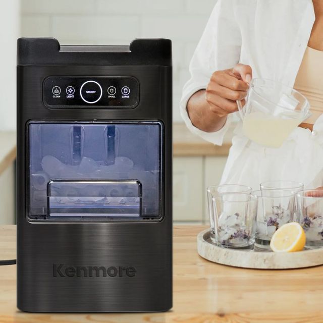 Kenmore® 8" 26 Lb. Black Stainless Steel Front Load Ice Maker-2