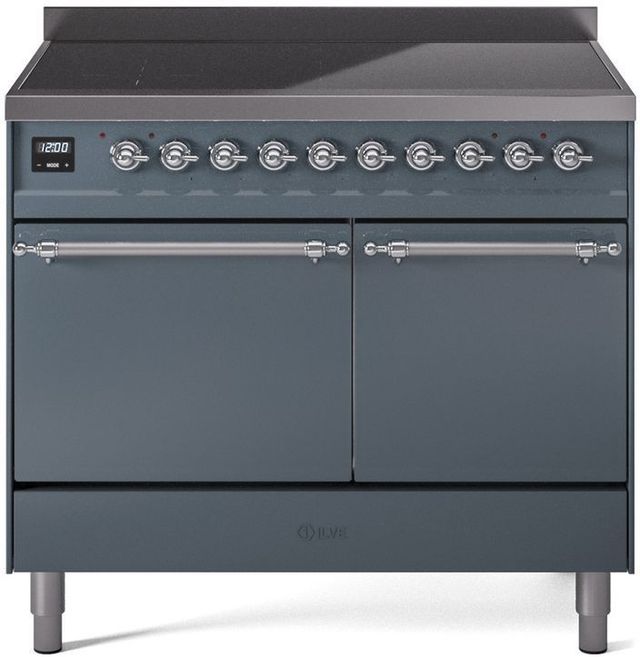 Ilve® Nostalgie II Series 40" Blue Grey Pro Style Induction Range-0