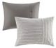 Olliix by Madison Park Signature Essence Gray King Cotton Clip Jacquard Comforter Set-1