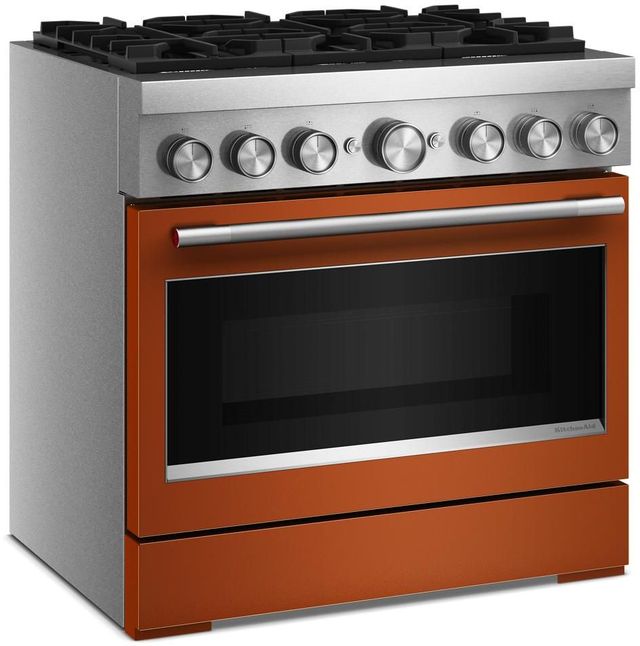 KitchenAid® 36" Scorched Orange 6 Burner Pro Style Dual Fuel Range with No Preheat Air Fry Mode -2