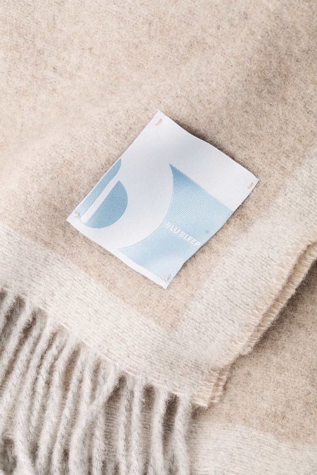 Blu Sleep Linen Alpina Beige One Size Throw Blanket-1