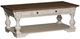 Liberty Furniture Morgan Creek Wirebrushed Tobacco 52" Cocktail Table with Antique White Base-0