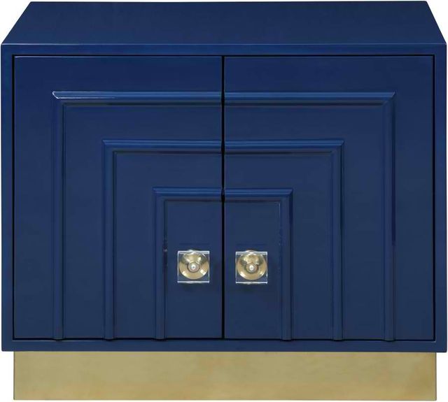 Meridian Furniture Cosmopolitan Navy Lacquer Side Table-1