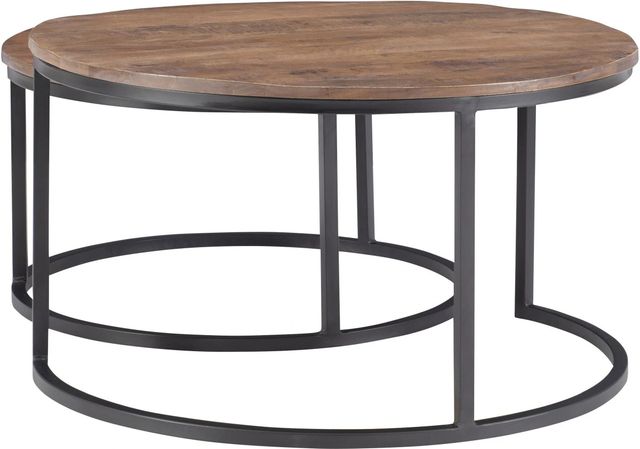 Powell® Wynter Brown Nesting Coffee Table with Black Frame-3