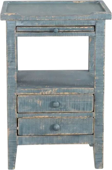 Sunny Designs™ Marina Sea Grass 2-Drawer Side Table with Lower Shelf-2