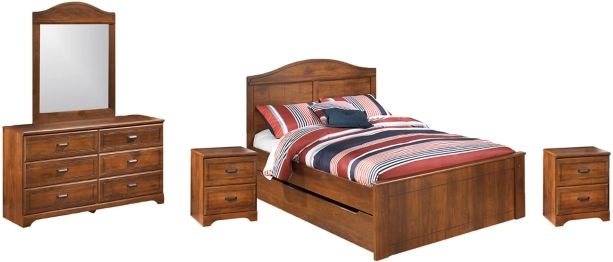 Signature Design by Ashley® Barchan 5-Piece Medium Brown Full Panel Bed Set-0