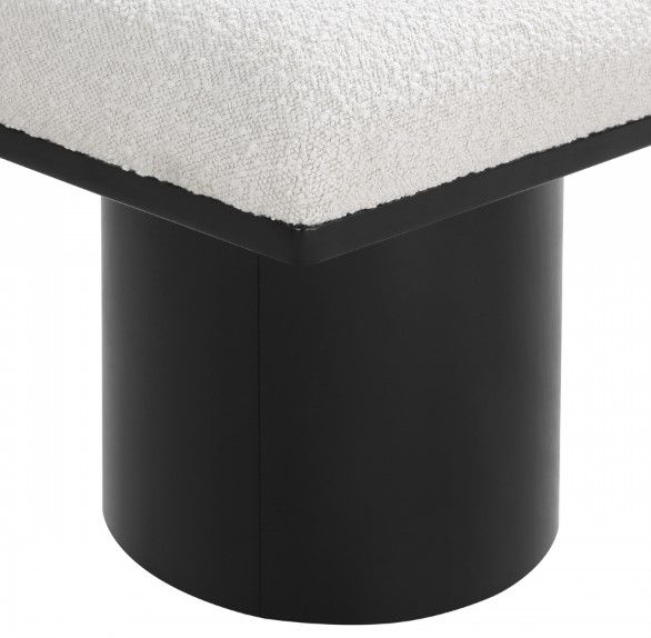 Meridian Furniture Pavilion 5-Piece Cream/Black 78" Modular Bench Set-3
