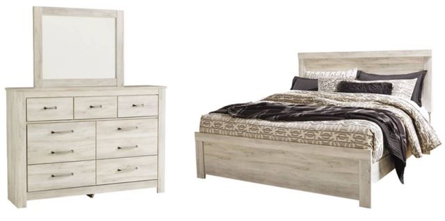 Signature Design by Ashley® Bellaby 3-Piece Whitewash King Panel Bed Set-0