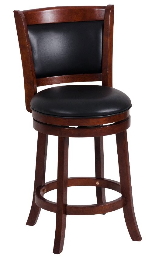Homelegance® Shapel Black/Dark Cherry Swivel Counter Height Chair-0