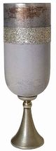 A & B Home Gold/Gray Glass Vase with Aluminum Base-0