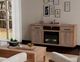 International Furniture Direct Natural Parota Brown 70" Electric Fireplace -2