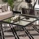 Michael Amini® Carmela Glossy Charcoal Sand Cocktail Table with Chrome Base-1