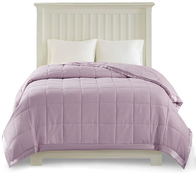 Olliix by Madison Park Lilac King Windom All Season Hypoallergenic Microfiber Down Alternative Blanket with 3M Scotchgard-1