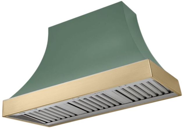 AGA Cascade 48" Mineral Green Wall Mounted Range Hood with Brushed Brass Trim-0