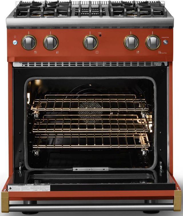 Viking® 5 Series 30" Spiced Cider Pro Style Gas (LP) Range with Brushed Brass Trim-1