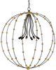 Currey & Company Anomaly Black Iron/Antique Gold Leaf Large Orb Chandelier-0