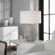 Uttermost® Cyprien Rustic Gray/Crackled Gloss White Table Lamp-1