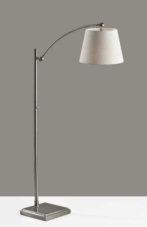Adesso® York Brushed Steel Floor Lamp-4