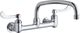 Elkay Chrome Foodservice 8" Centerset Wall Mount Faucet with 12" Arc Tube Spout and 4" Wristblade Handles-0