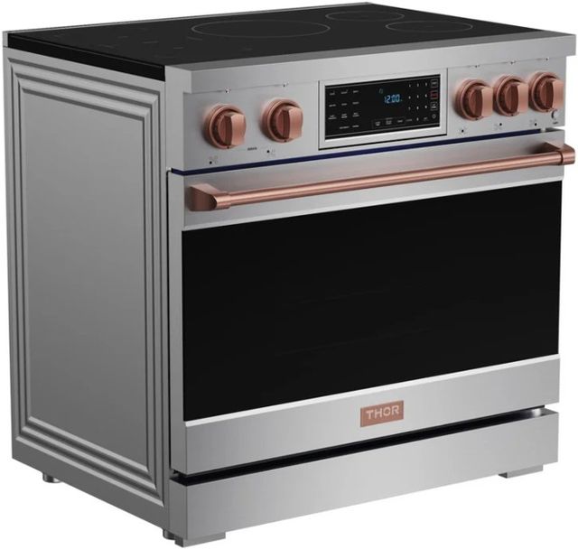 Thor Kitchen® Gordon Ramsay Collection 36" Stainless Steel Pro Style Induction Range with Tilt Panel Touch Control and Rose Gold Trim-2