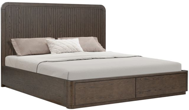 Flexsteel® Athens Chocolate Brown King Panel Storage Bed-0