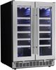 Cellier sous-comptoir de 24 po Silhouette® Napa à double zone de 42 bouteilles - Cadre en acier inoxydable-1
