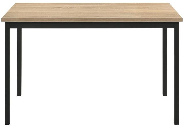 Coaster® Garza Greige Oak Rectangular Dining Table with Matte Black Base-3