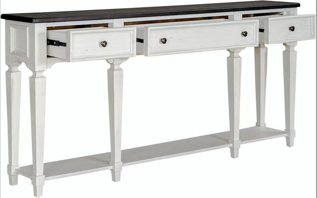 Liberty Furniture Allyson Park White 72" Hall Table with Charcoal Top -2