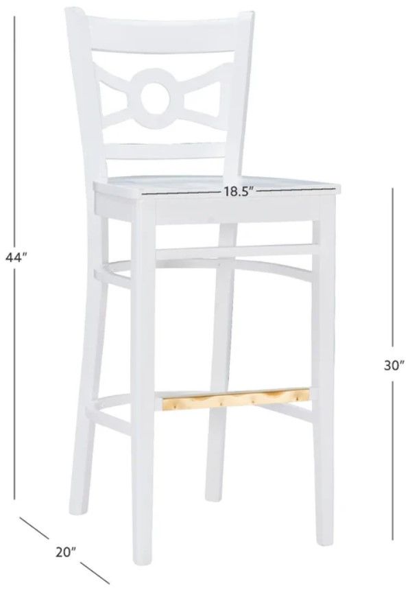 Linon Tracey 2-Piece White Bar Stool-2