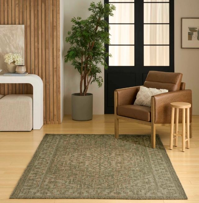 Nourison Home™ Tulum TLM05 Olive 5'x7' Style 3 Area Rug-1
