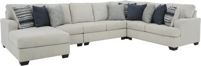 front view of the Benchcraft® Lowder 4-Piece Stone Sectional with Chaise