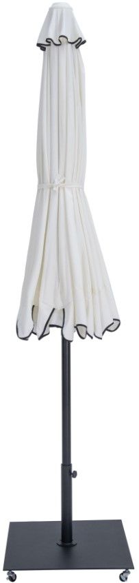 Meridian Furniture Amalfi White/Matte Black Aluminum Outdoor Patio Umbrella and Base-1