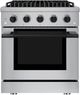 Hauslane HausPro 30" Stainless Steel Pro-Style Dual Fuel Range with Matte Black Knobs-0