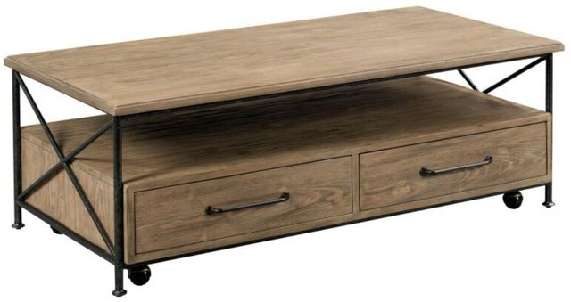 Kincaid® Modern Forge Sandy Brown Coffee Table with Black Frame-0