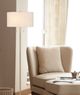 Cal® Lighting & Accessories Kendal Antique Brass/White Floor Lamp-2
