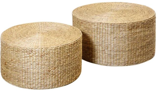 StyleCraft 2-Piece Brown Nested Round Coffee Table Set-0