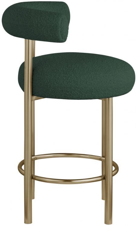 Meridian Furniture Bordeaux Brass/Green Bar Stool-2