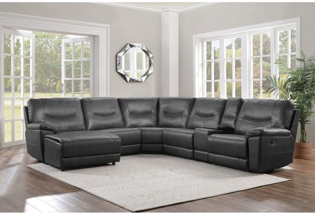 Homelegance® Columbus 6-Piece Gray Reclining Sectional with Left Chaise-3