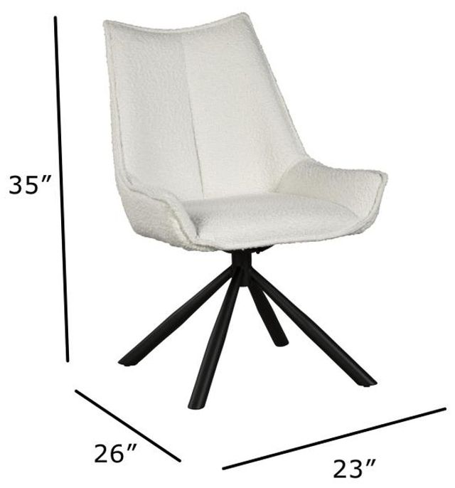 Nest Home Collections Ari Ascot Ivory/Black Swivel Chair-3
