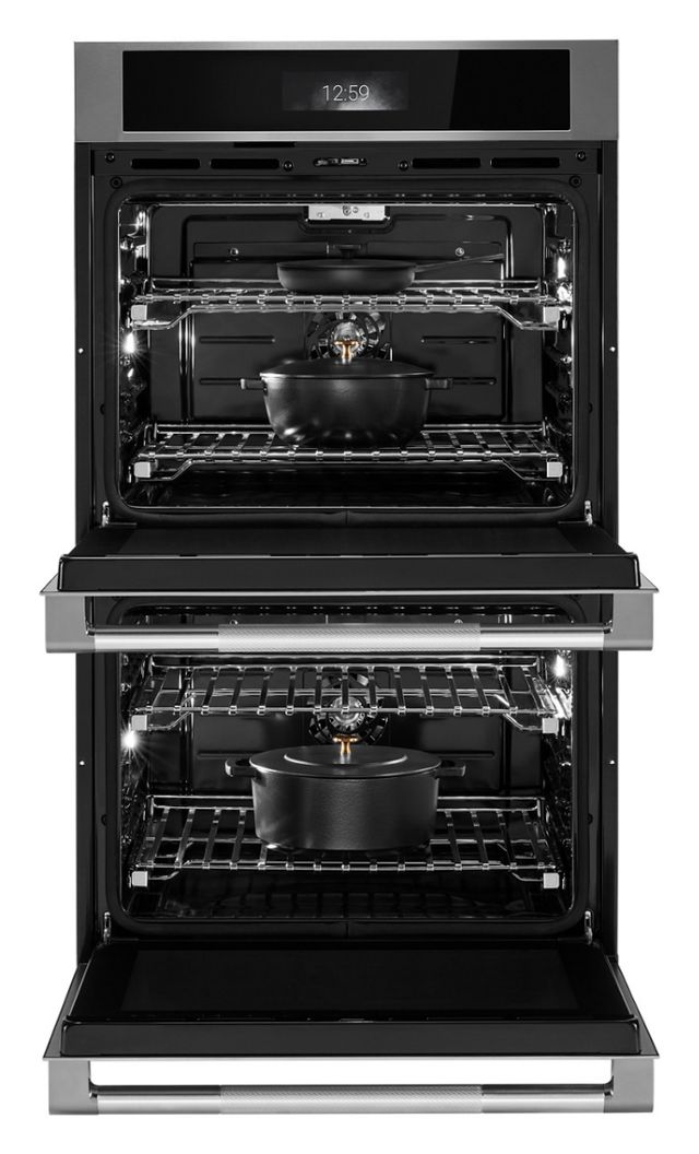 Jennair® RISE™ 30" Stainless Steel Double Electric Wall Oven with MultiMode® True Convection with Smooth Glide Flat-Tine Racks-1