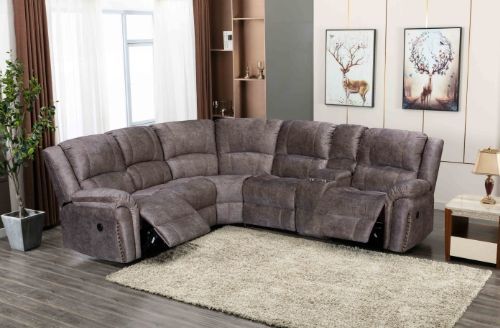 Milton Greens Stars 6-Piece Brown Manual Recliner Sectional Sofa-3