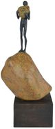 Currey & Company Man on Rock Bronze/Brown Medium Sculpture-1
