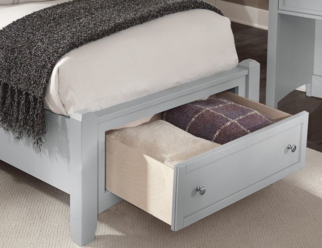 Vaughan-Bassett Bonanza Gray/Linen Twin Upholstered Panel Storage Bed-2
